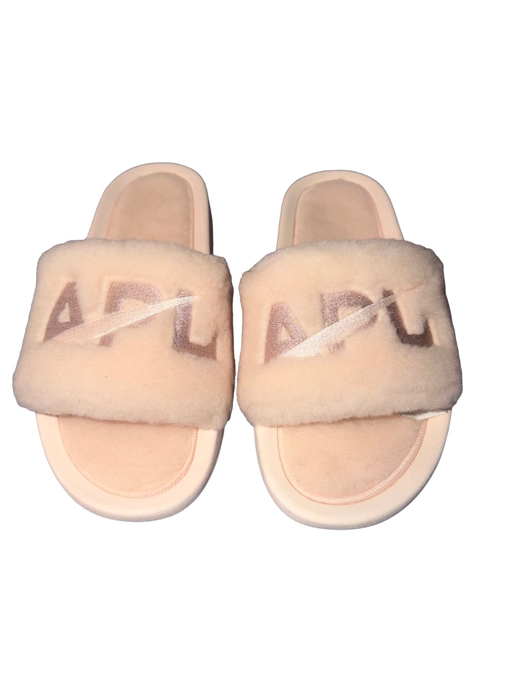 APL Women's Shearling Slides, CREME/ROSE DUST, Size 8, NWT
